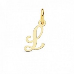 Colgante oro 18k letra inglesa L mayúscula 14mm. lisa calada