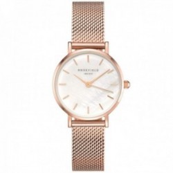 Reloj Rosefield mujer 26WR-265 The Small Edit White Rosegold correa malla milanesa