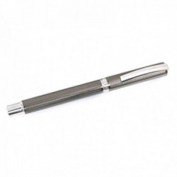 Roller Pierre Cardin 14cm. capuchón extraíble color plomo detalles plata rugoso