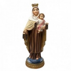 Figura Virgen del Carmen imagen 20cm. adorno silueta resina peana decoración