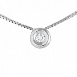Colgante con Cadena Oro Blanco 18k modelo Tu Diamante (1 Diamante 2,90mm. 0,10cts.) Colgante: 5,90mm