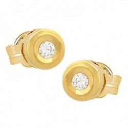 Pendientes Oro Amarillo 18k modelo Tu Diamante (2 Diamantes 2,90mm 0,20cts) Medida: 5,90mm. Presión.