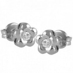 Pendientes Oro Blanco 18k modelo Tu Diamante (2 diamantes brillantes 2,90mm. 0,20 cts.)