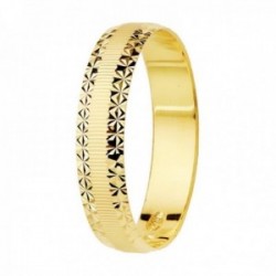 Alianza oro 18k centro mate bordes diamantados 4mm. unisex