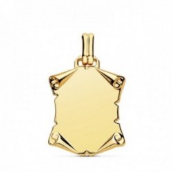 Colgante oro 18k pergamino 22mm. liso brillo unisex