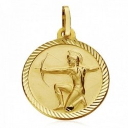 Medalla oro 18k horóscopo signo Sagitario 20mm. cerco tallado signo zodiaco