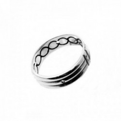 Sortija anillo plata Ley 925m Atlante 6mm. ancho unisex