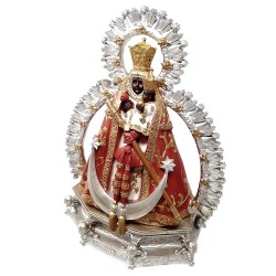 Figura Virgen de la Cabeza adorno 26cm. resina peana decoración