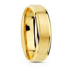 Alianza oro 18k mate brillo 5mm. [8062GR]
