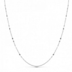 Cadena oro blanco 18k 40cm. eslabones modelo diamantada 1.5mm. ancho