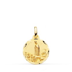 Medalla oro 18k Virgen Fátima 16mm. unisex