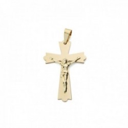 Colgante oro 9k cruz crucifijo 29mm. cristo palo detalles redondeados liso