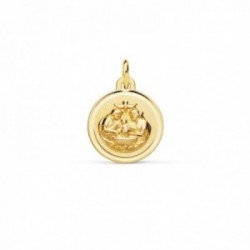 Medalla oro 18k Nuevo Bautismo 12mm. acabado mate relieve bisel