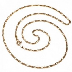 Cadena oro 18k hueca 45cm. eslabón alterno 3x1 ancho 1.50mm. 2,25 grs. cierre reasa unisex