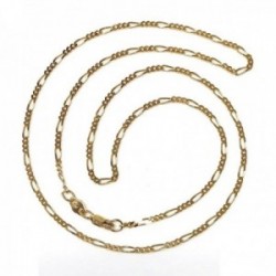 Cadena oro 18k 45cm. eslabón alterno 3x1 ancho 1.8mm. maciza cierre mosquetón unisex