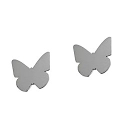 Pendientes mini plata Ley 925m par mariposa 6mm. mujer cierre presión
