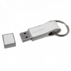Pen Drive 16GB Pierre Cardin memoria flash USB 2.0 llavero blanco imitación cuero