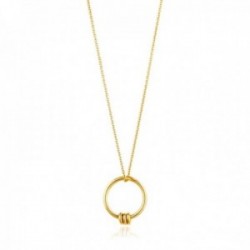 Collar Ania Haie plata Ley 925m chapada oro 14k colección Modern Minimalism círculo aros enlazados