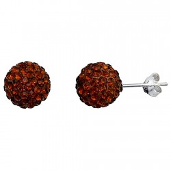 Pendientes plata 925m bola Shambala 10mm. topacio intenso [4844TOI]